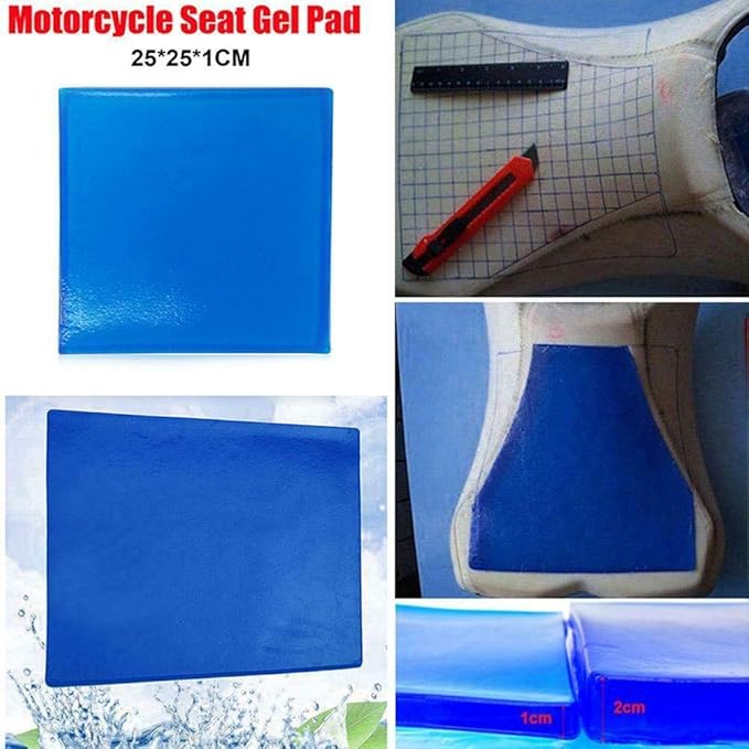 Motorcycle Seat Gel Pad Driver/Passenger Car Seat Cushion Shock Absorption Mat Reduce Fatigue Comfortable Soft Pad DIY Seat Pad Cooling Cushion Motorcycle Seat Foam (25 x 25 x 1cm)