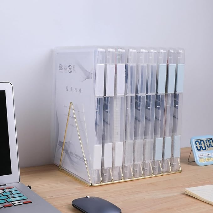 LonlyEagle 6 Pack A4 File Portable Project Case, Plastic Storage Box for 8.5" x 11" Letter Paper, Documents Magazines Holder Scrapbook Paper Storage Boxes (blue)