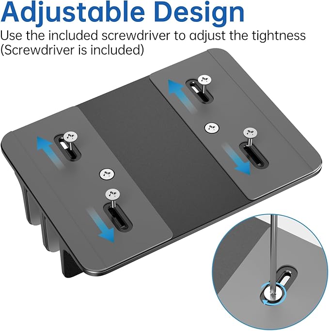 Vertical Laptop Stand for Desk Aluminum Book Holder with Adjustable Double Slot Desktop Accessories for MacBook Pro/Air Gaming Laptops, Black