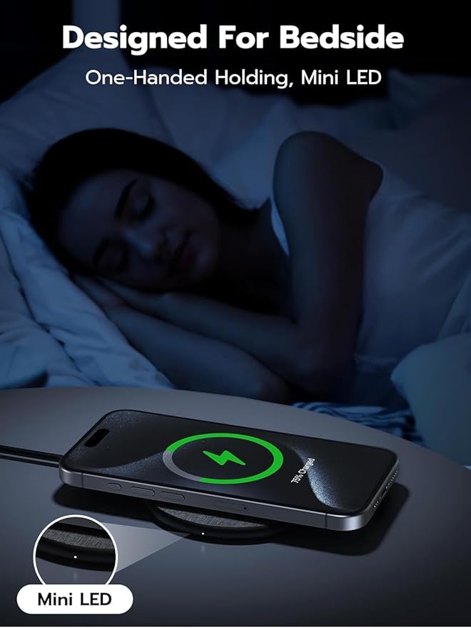 Wireless Charging Pad with Wall Charger, 15W Max Wireless Charger for iPhone 15/14/13/12/11/X/8 Mini/SE/Pro/Max/Plus, S23/S22/S21/S20/S10/S9/S8/S7/Note20/10/9/8, Air Pods/Pro, 1 Pack