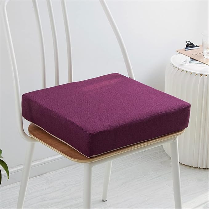 Indoor Chair Cushions Memory Foam Seat Cushion for Armchair, Non-Slip Pads Booster Comfort Pad Indoors Outdoors Car Office Sofa - Square (40X40x8cm,Purple)