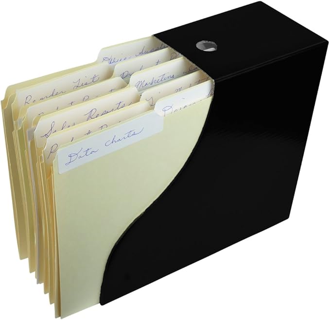 Evelots Magazine File Holder - Set of 6 Black - Office Desk Organizer - Sturdy Cardboard - New Upgraded Double Front Panel for More Stability - Full 4 Inch Wide - Easy Assemble