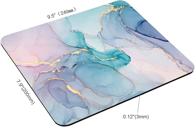 Mouse Pad, Blue Marble Mouse Pad, Mouse Mat Square Mouse Pad Non Slip Rubber Base MousePads for Office Laptop Pretty Marble, 9.5"x7.9"x0.12" Inch