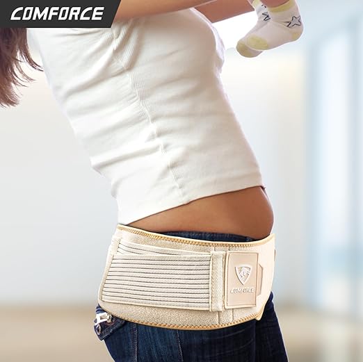 Sciatica Belt with Ice Pack, Widen Sacroiliac SI Joint Hip Belt for Women and Men, Adjustable Back Brace for Lower Back Pain, Hip and Pelvic Support (Waist Circumference: 30-40 inches, Stretchable)
