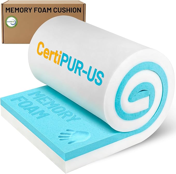 Couch Cushion Replacement, CertiPUR-US Certified 2.5 Lb Density Upholstery Memory Foam High Density Sponge 72"L×24"W×4"Thick Deep Comfort for Hard Mattress Transformation Floor Sleeping