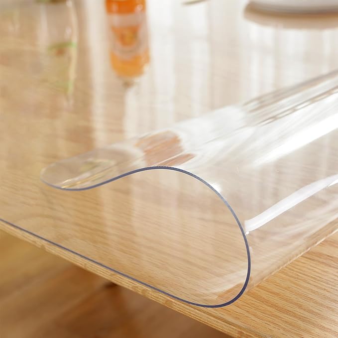 LovePads Clear Table Cover Protector, 40 x 78 Inch 2mm Thick Plastic Table Cover, Table Protector for Dining Room Table, Waterproof Dresser Cover Top for Kitchen, Coffee, Writing Desk