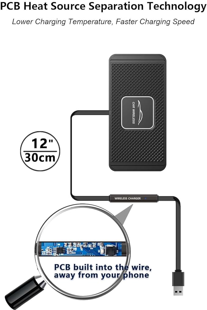 Wireless Charging Pad Qi Fast Charge Mat QC 3.0 Car Charger Adapter Kit for iPhone 15 14 13 11 Pro Max 8 Plus X XR Xs Moto Google LG Samsung Note 20 Galaxy Buds S20 S21 S22 S23 S24 S25 Android Phones