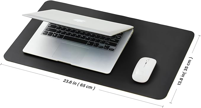 Cork Desk Mat - Small Dual-Sided Desk Pad for Office and Home - Desk Organization and Accessories - Ideal for Large Mouse Pad and Small Desk Mats on Top of Desks(Black,23.6"x 13.8")