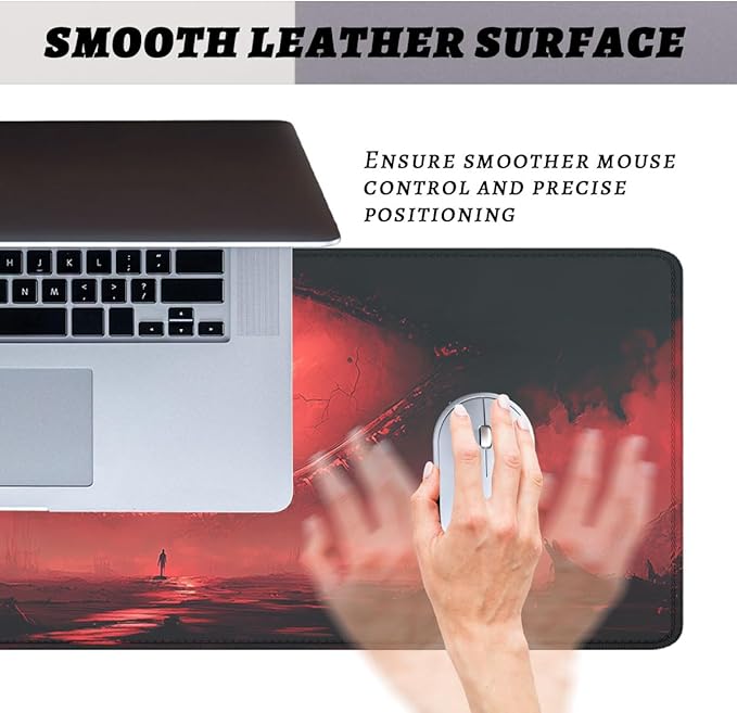 Sun Gaming Mouse Pad Apocalypse Scene Black Hole Solar Eclipse Mousepad Extended Large Laptop Keyboard Non-Slip Rubber Base with Stitched Edges for Home 31.5x11.8 in