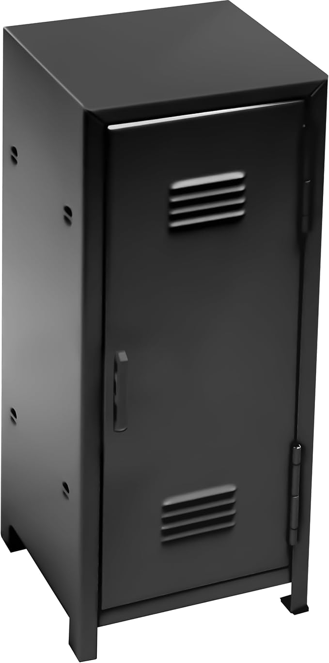 PACOLO Mini Locker, Metal Small Locker for Desktop, Girls Lockbox Desktop Storage Organizer, Money Safe and Cash Lock Box for Girls Safe (Black)