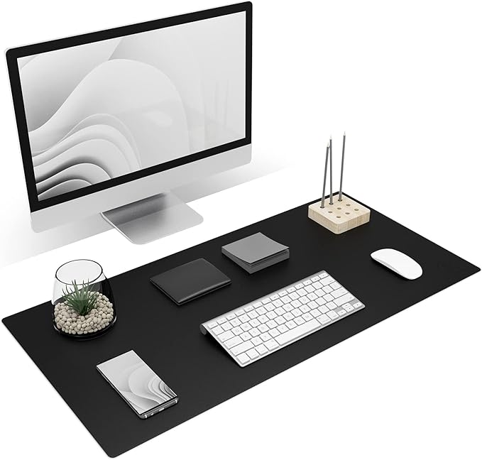 K KNODEL Non-Slip Desk Mat, Desk Pad, Desk Blotter, Desktop Mat for Desk, Large Desk Protector, Office Computer and Laptop Mat for Desk (31.5"x15.7", Black)