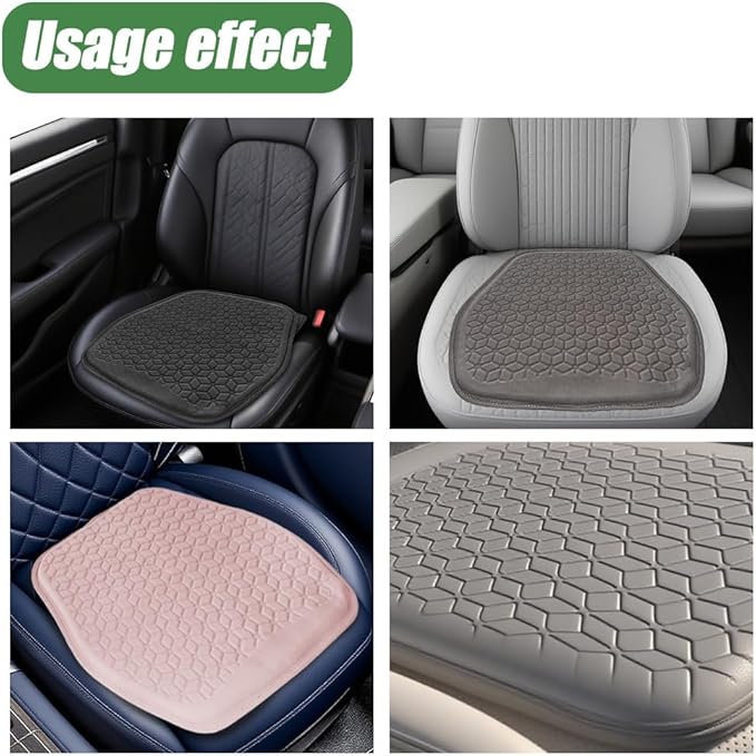 Gel Car Seat Cushion, Office Chair Cushion, Non-Slip & Comfortable Automotive Chair Protector Pad for Driving, Breathable Automotive Front Seats Pad Universal for Car SUV Truck (Gray)