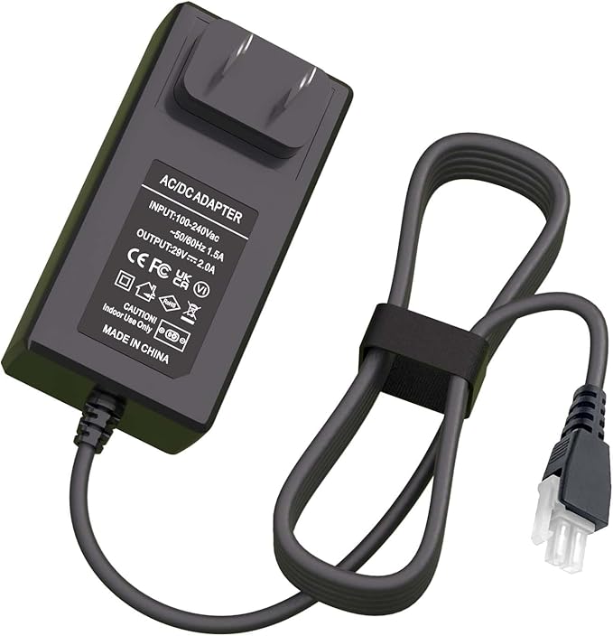 29V Power Cord for Adjustable Standing Desk Compatible with Claiks P1.01.001 P101001 40" 48" 55" 63" Electric Standing Desk Adjustable Height Stand up Desk YH-K290018-C Power Supply Cord Charger
