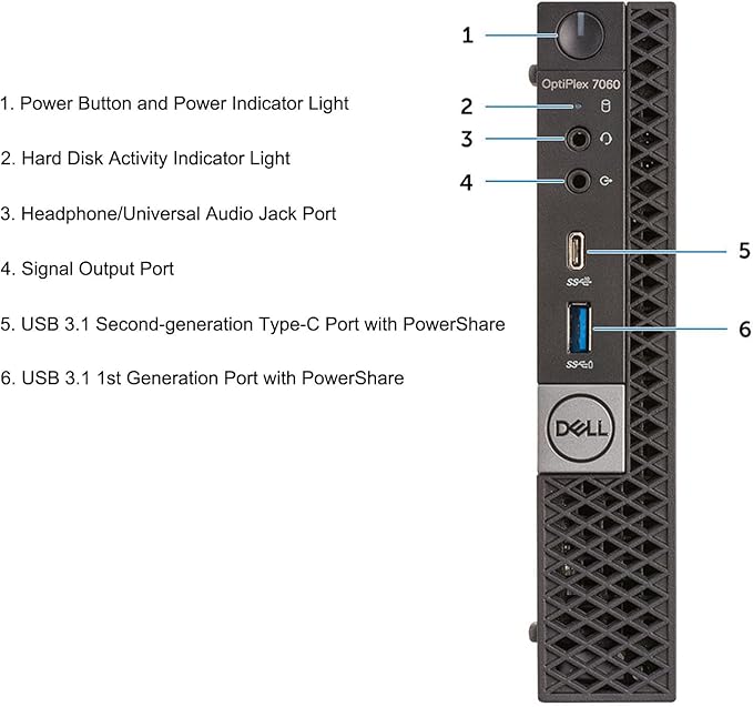 Dell OptiPlex 7060 Mini Desktop Computer with 24" FHD Monitor, RGB Speakers, Core i5-8500 3.0GHz-4.1GHz, 16GB RAM, 512GB SSD, DP Cable, RGB Keyboard, Mouse, Windows 11Pro (Renewed)
