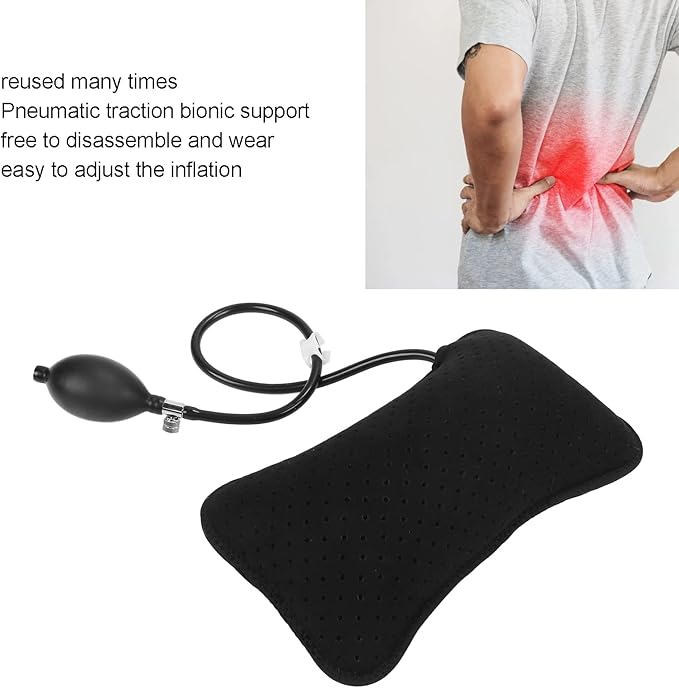 Inflatable Lumbar Support Pillow Washable Breathable Portable Waist Support Pillow for Home Office Chair and Car Bus Train Airplane Travel Seat