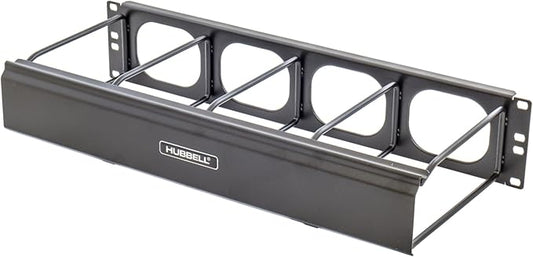 Hubbell - HM27C - HUBBELL Premise Wiring Single Side Horizontal Ring Manager: Includes Mounting Hardware, Black, HM27C