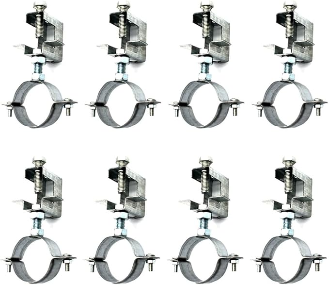 Conduit Hanger with Beam Clamp & Pipe Support Bracket (8 Pcs) - 1-4/7" (40mm) Cable Clamps for I-beam Installation