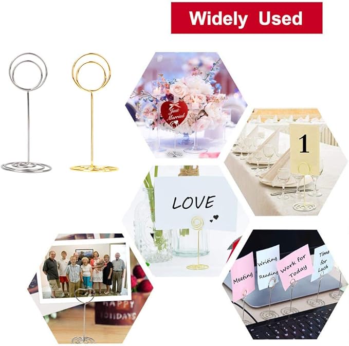 20 Pack Table Number Holders Place Card Holder Photo Picture Holder for Wedding, Birthday Party