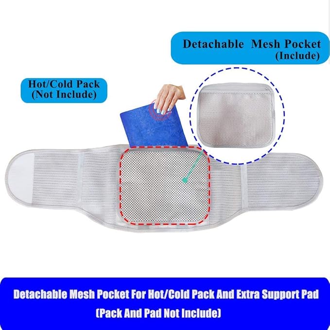 Lower Back Braces for Back Pain Relief - Compression Belt for Men & Women - Lumbar Support Waist Backbrace for Herniated Disc, Sciatica, Scoliosis - Breathable Mesh Design, Adjustable Straps (S, Gray)