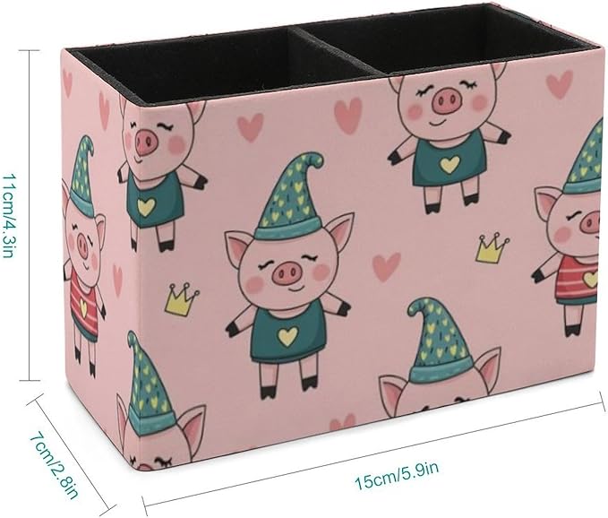 Square Pencil Container for Home Office Cute Pig Pink, Stylish and Functional Solution