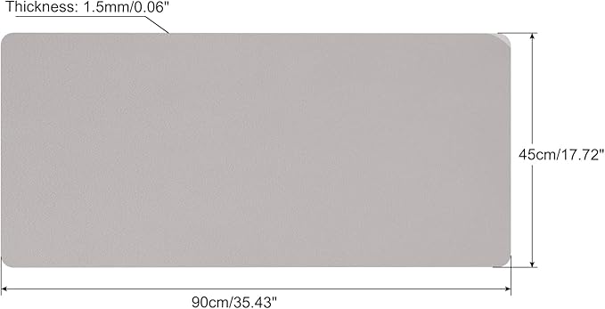 PATIKIL 35"x18" Desk Mat Protector, PVC Non-Slip Waterproof Mouse Pad Writing Mat for Office Home, Gray