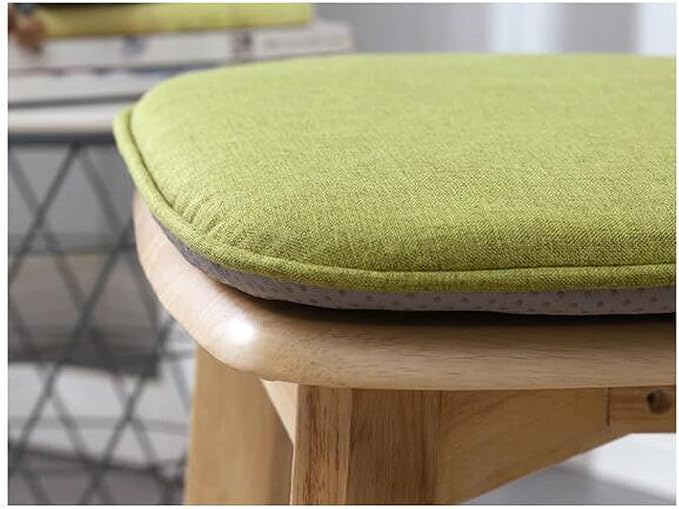 U Shaped Chair Cushion Cover with Ties for Dining Chair Pad Set of 4 Linen Thick Non Slip Seat Cushion for Kitchen Living Room Office Chair Decor Machine Washable 17"x 16" (Khaki, 4)