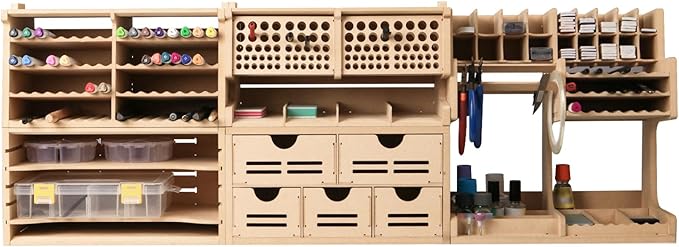 Plastic Model Tool Organizer, Organize Plastic Model Building Tools Pliers/Tweezers/Brushes/Screwdrivers Stick Tools, MDF Material Model Workbench, Suitable for Tamiya/Gundam Tools GK Pro