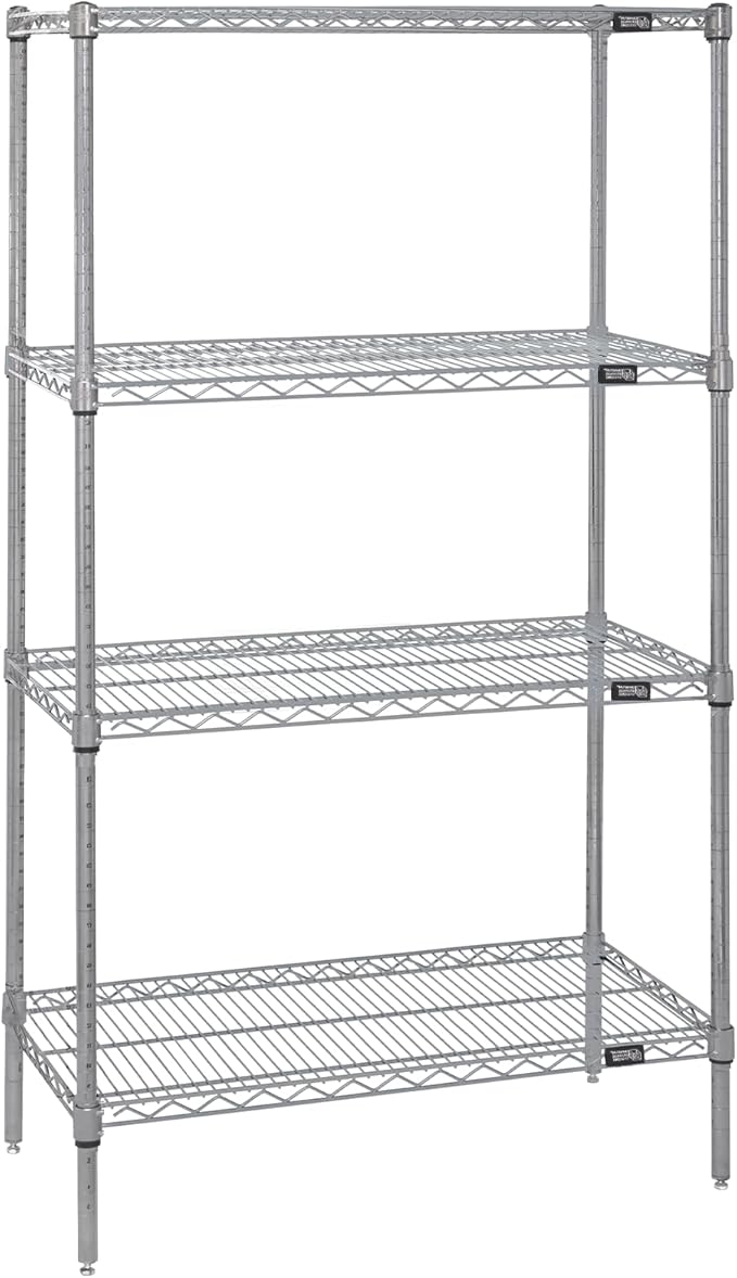 Quantum Storage Systems Wire 4 Shelf Starter KIT Stainless 74in
