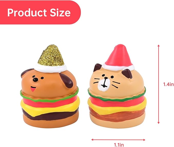 RAQWI Hamburger Cat Figurines Miniature Fast Food Accessories for Office, Home Decoration Perfect for Desk Decor