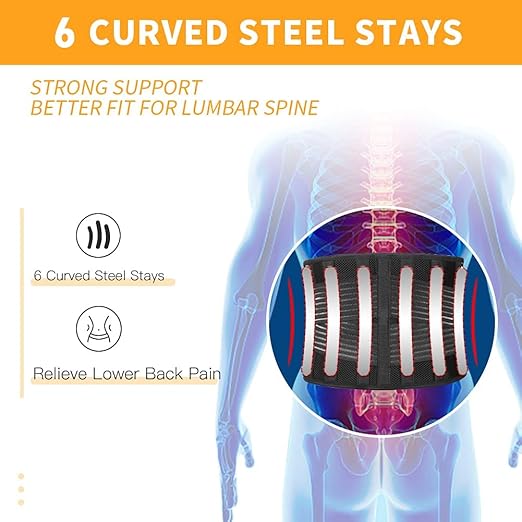 DARLIS Back Brace Support Belt with Inflatable Lumbar Pad - Extra Support for Lower Back Pain, Herniated Disc, Sciatica, Scoliosis, Adjustable Support Straps Lumbar Support Belt for Men Women L/XL