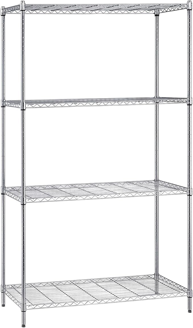 Quantum Storage Systems WR86-1860C Starter Kit Wire Shelves Chrome 4 Shelves 86" H x 60" W x 18" D