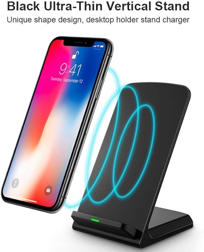 Fast Wireless Charger Stand for Samsung Galaxy S25 S24 S23 S22 Ultra/S21/Note 20/S20/S10+/S10e/S9/ S8+/S7 Edge Note 9/8 Qi Charging Dock for iPhone 17 16 15 14 13 12 11 Pro Max Mini Xs Xr 8 Plus SE