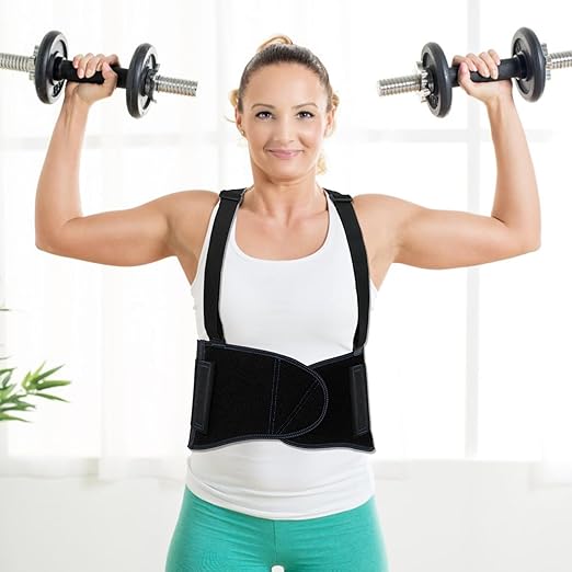 Zeluga 20-541 Industrial Work Back Brace, Back Support Belt with Suspenders, Lower Lumbar Support for Heavy Lifting, Removeable Straps, L/XL
