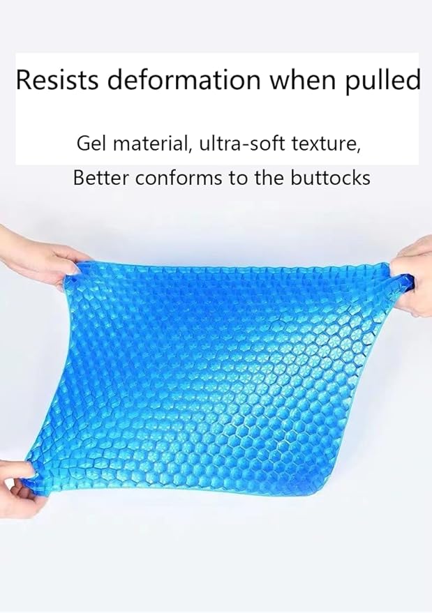 Upgraded Gel Cushion: Oversized, Thickened Honeycomb-Pattemed Silicone Pregnancy Chair Pad forOffice, Classroom, and Car Seating