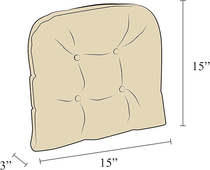 Klear Vu Gripper Overstuffed Universal Non-Slip Dining Chair Cushions for Kitchen Decor or Office Use, U-Shaped Skid-Proof Seat Pad, 15x15 Inches, 4 Count (Pack of 1), Solid Black