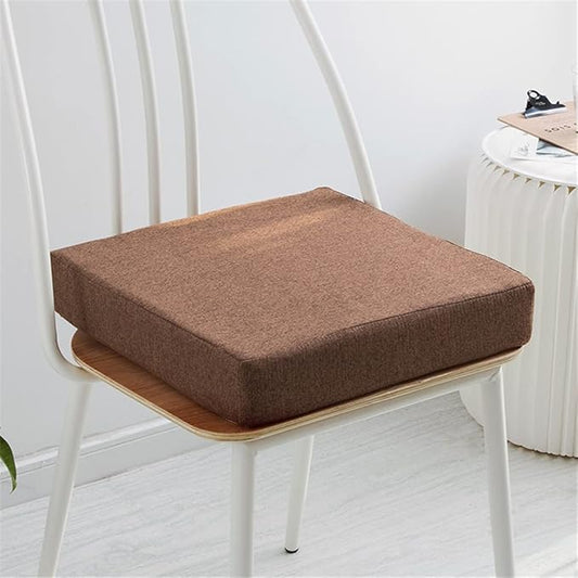 Indoor Chair Cushions Memory Foam Seat Cushion for Armchair, Non-Slip Pads Booster Comfort Pad Indoors Outdoors Car Office Sofa - Square (50X50x8cm,Brown)