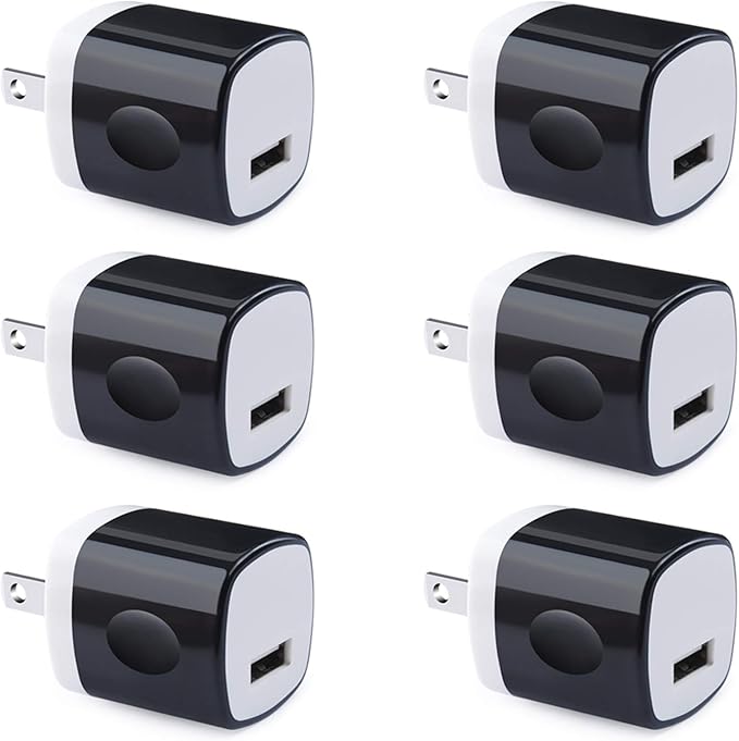Wall Adapter, USB Wall Charger 6 Pack, UorMe 1A 5V Single Port USB Plug Power Adapter Compatible iPhone 14 Plus 13 12 11 Xs XR X 8, Samsung Galaxy S22 Ultra S22+ S22 A21 S10e S9 Note 20,Google Pixel 6