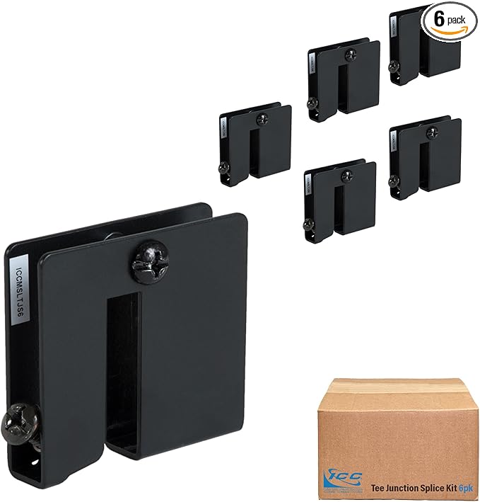 ICC Cable Runway Tee-Junction Splice Kit – 6-Pack | Steel, Black Powder Coat, 1-Piece Design for Tee Intersections