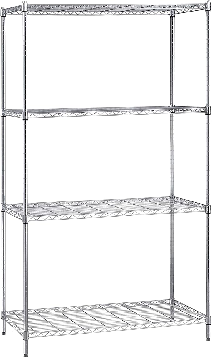 Quantum Storage Systems WR74-2448C Starter Kit Wire Shelves Chrome 4 Shelves 74" H x 48" W x 24" D