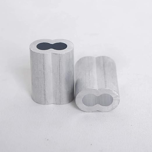 Aluminum Crimping Loop Sleeve for 3/32" Diameter Wire Rope and Cable (3/32" 100PCS)
