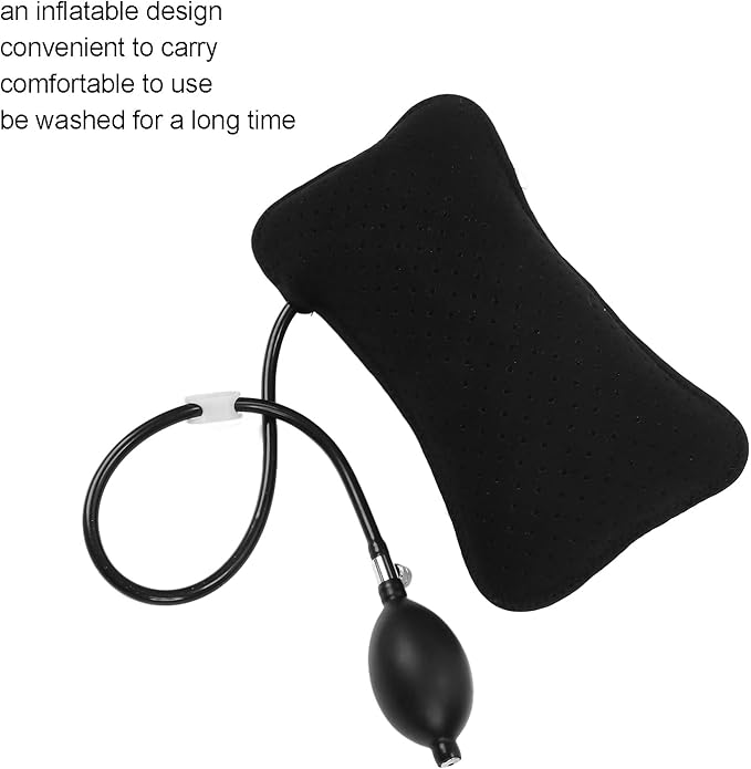 Inflatable Lumbar Support Pillow Washable Breathable Portable Waist Support Pillow for Home Office Chair and Car Bus Train Airplane Travel Seat