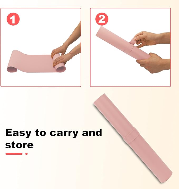 Large Leather Desk Pad Protector 27.5"x13.7",Non-Slip Durable Office Desk Mat for Writing, Computer, Laptop, Mouse Pad & Desktop Use,Desk Protector Mat,Peach Powder