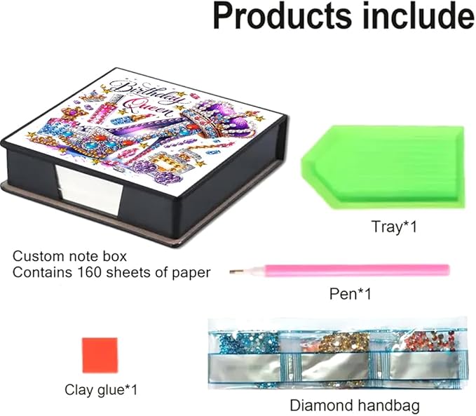Diamond Painting Kits Sticky Note Holder, DIY Diamond Art Accessories Memo Pad Box for Desk, Mosaic Craft Kits for Adults Beginners, Cute Office Decor Gifts Women(High Heels A)