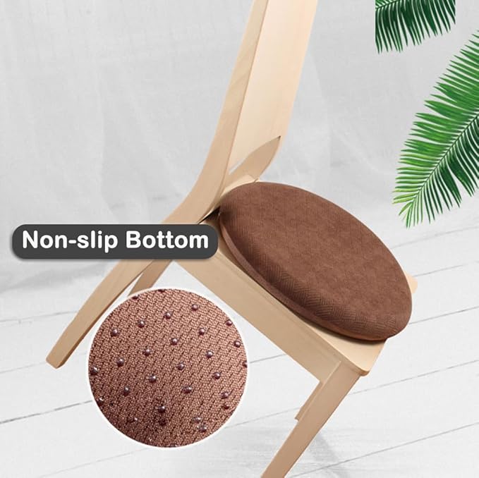 Sigmat Memory Foam Seat Cushion Anti-Slip Soft Round Chair Pad 18 Inch Grey