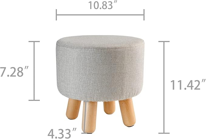H&B Luxuries Fabric Round Padded Ottoman Foot Rest Stool