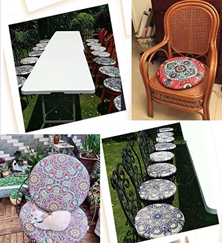Sigmat Memory Foam Seat Cushion Anti-Slip Soft Round Stool Cushion Chair Pad 16 Inch Geometric