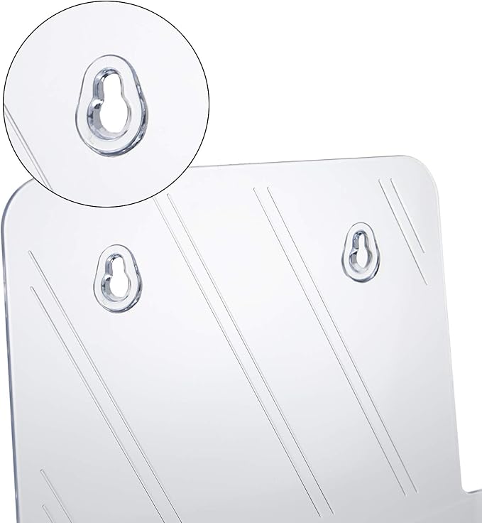 Yarlung 2 Pack Acrylic Brochure Holder, 8.5 x 11 Inches Clear Booklet Display Stand for Desk or Wall Mount, Plastic Countertop Organizer for Menu, Pamphlet, Literature, Document, Magazine, Journals