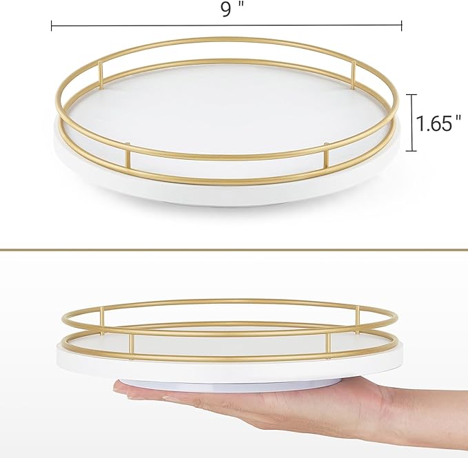 Mkono Makeup Perfume Organizer Tray, 360 Degree Rotating Lazy Susan Skincare Lotion Organizer Spinning Cosmetics Storage Display for Desk Countertop Bathroom Dresser Vanity Bedroom