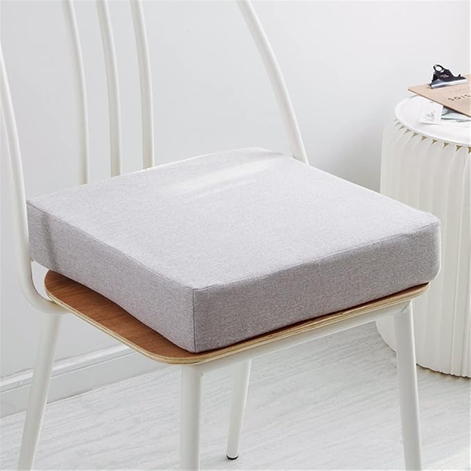 Indoor Chair Cushions Memory Foam Seat Cushion for Armchair, Non-Slip Pads Booster Comfort Pad Indoors Outdoors Car Office Sofa - Square (50X50x8cm,Light Grey)