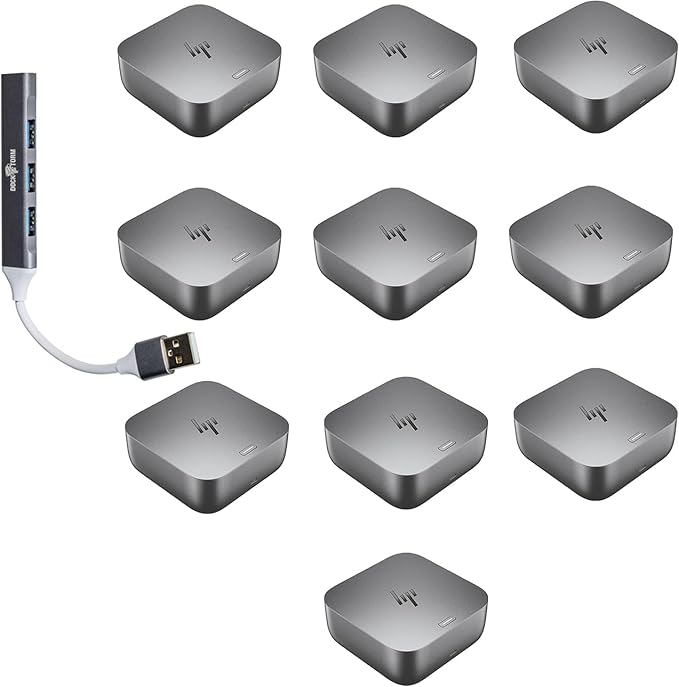 HP 180W G6 Thunderbolt 4 Ultra Dock Port Replicator Bundle w/DKZ Hub 9X481UT#ABA (Universal Thunderbolt/USB-C Docking Station, Data Transfers to Any Brand Laptop, Single Cable for Charging) 10 Pack